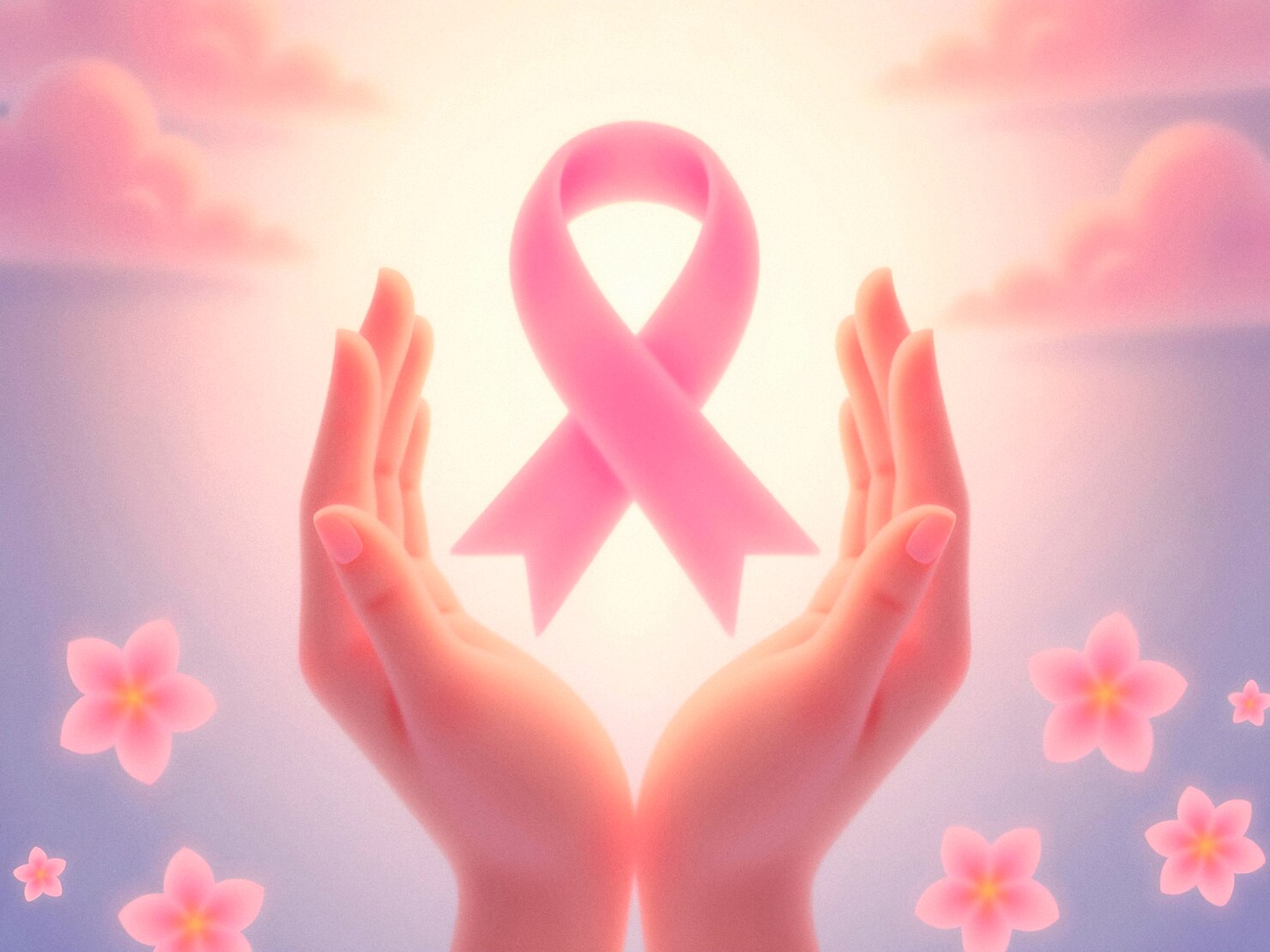 Medical breast anatomy illustration for breast cancer awareness